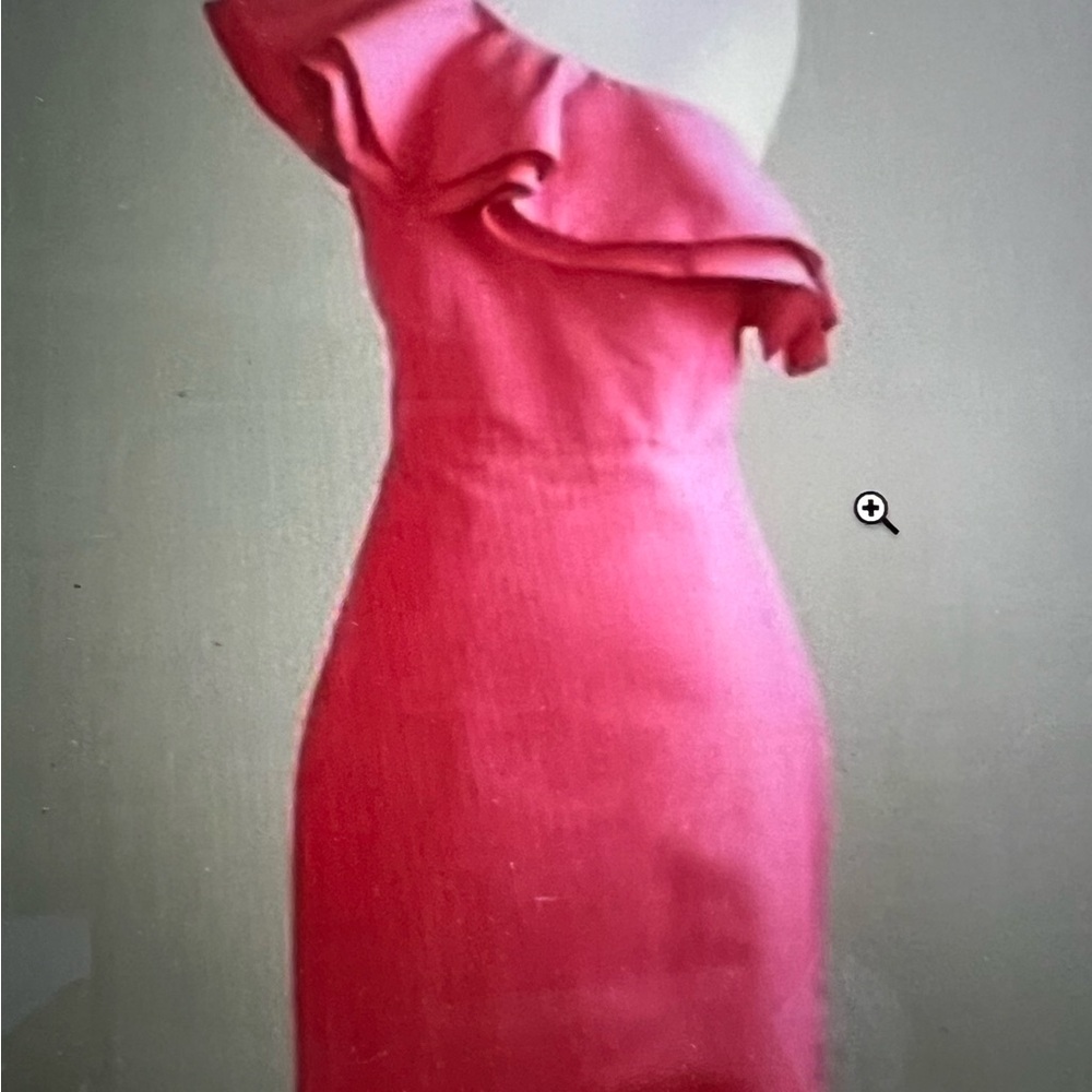 J. Crew Pink One Shoulder Ruffle Dress